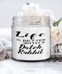 Funny Dutch Rabbit Candle Life Is Better With A Dutch Rabbit 9oz Vanilla Scented Candles Soy Wax