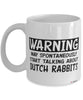 Funny Dutch Rabbit Mug Warning May Spontaneously Start Talking About Dutch Rabbits Coffee Cup White