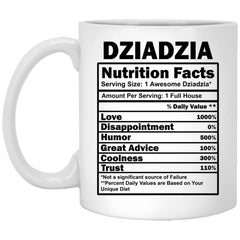 Funny Dziadzia Mug Nutrition Facts Coffee Cup 11oz White XP8434