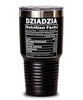 Funny Dziadzia Nutrition Facts Tumbler 30oz Stainless Steel