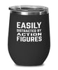Funny Easily Distracted By Action Figures Stemless Wine Glass 12oz Stainless Steel