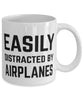 Funny Easily Distracted By Airplanes Coffee Mug 11oz White