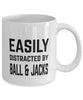 Funny Easily Distracted By Ball And Jacks Coffee Mug 11oz White
