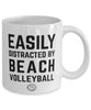 Funny Easily Distracted By Beach Volleyball Coffee Mug 11oz White