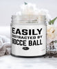 Funny Easily Distracted By Bocce Ball 9oz Vanilla Scented Candles Soy Wax