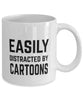 Funny Easily Distracted By Cartoons Coffee Mug 11oz White