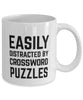 Funny Easily Distracted By Crossword Puzzles Coffee Mug 11oz White