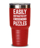 Funny Easily Distracted By Crossword Puzzles Tumbler 20oz 30oz Stainless Steel