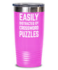 Funny Easily Distracted By Crossword Puzzles Tumbler 20oz 30oz Stainless Steel