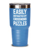 Funny Easily Distracted By Crossword Puzzles Tumbler 20oz 30oz Stainless Steel