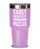 Funny Easily Distracted By Crossword Puzzles Tumbler 20oz 30oz Stainless Steel