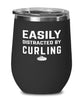 Funny Easily Distracted By Curling Stemless Wine Glass 12oz Stainless Steel