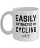 Funny Easily Distracted By Cycling Coffee Mug 11oz White