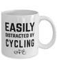 Funny Easily Distracted By Cycling Coffee Mug 11oz White