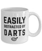 Funny Easily Distracted By Darts Coffee Mug 11oz White