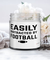 Funny Easily Distracted By Football 9oz Vanilla Scented Candles Soy Wax