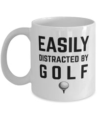 Funny Easily Distracted By Golf Coffee Mug 11oz White