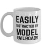 Funny Easily Distracted By Model Railroads Coffee Mug 11oz White