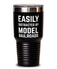 Funny Easily Distracted By Model Railroads Tumbler 30oz Stainless Steel