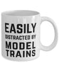 Funny Easily Distracted By Model Trains Coffee Mug 11oz White