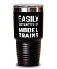 Funny Easily Distracted By Model Trains Tumbler 30oz Stainless Steel