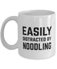 Funny Easily Distracted By Noodling Coffee Mug 11oz White
