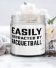 Funny Easily Distracted By Racquetball 9oz Vanilla Scented Candles Soy Wax