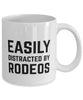 Funny Easily Distracted By Rodeos Coffee Mug 11oz White