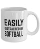 Funny Easily Distracted By Softball Coffee Mug 11oz White