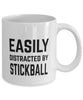Funny Easily Distracted By Stickball Coffee Mug 11oz White