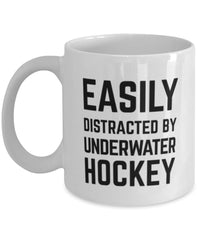 Funny Easily Distracted By Underwater Hockey Coffee Mug 11oz White