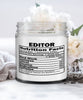 Funny Editor Candle Nutrition Facts 9oz Vanilla Scented Candles Soy Wax