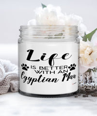 Funny Egyptian Mau Cat Candle Life Is Better With An Egyptian Mau 9oz Vanilla Scented Candles Soy Wax