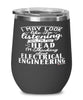 Funny Electrical Engineer Wine Glass I May Look Like I'm Listening But In My Head I'm Thinking About Electrical Engineering 12oz Stainless Steel Black