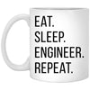 Funny Engineer Mug Eat Sleep Engineer Repeat Coffee Cup 11oz White XP8434