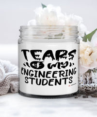 Funny Engineering Professor Teacher Candle Tears Of My Engineering Students 9oz Vanilla Scented Candles Soy Wax