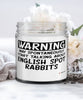 Funny English Spot Rabbit Candle Warning May Spontaneously Start Talking About English Spot Rabbits 9oz Vanilla Scented Candles Soy Wax