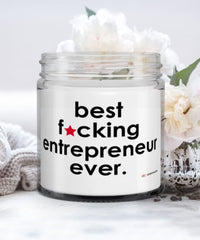 Funny Entrepreneur Candle B3st F-cking Entrepreneur Ever 9oz Vanilla Scented Candles Soy Wax