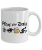 Funny Equestrian  Mug Adult Humor Plan For Today Horse Racing Coffee Mug 11oz 15oz White