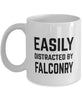 Funny Falconer Mug Easily Distracted By Falconry Coffee Mug 11oz White