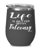 Funny Falconer Wine Glass Life Is Better With Falconry 12oz Stainless Steel Black