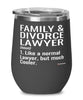 Funny Family & Divorce Lawyer Wine Glass Like A Normal Lawyer But Much Cooler 12oz Stainless Steel Black