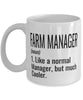 Funny Farm Manager Mug Like A Normal Manager But Much Cooler Coffee Cup 11oz 15oz White