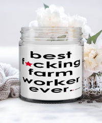 Funny Farm Worker Candle B3st F-cking Farm Worker Ever 9oz Vanilla Scented Candles Soy Wax