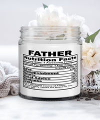 Funny Father Candle Nutrition Facts 9oz Vanilla Scented Candles Soy Wax