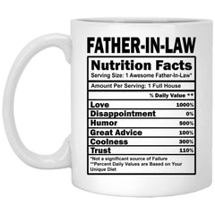 Funny Father-in-law Mug Gift Nutrition Facts Coffee Cup 11oz White XP8434