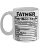 Funny Father Nutritional Facts Coffee Mug 11oz White