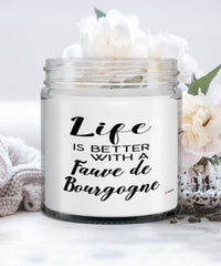 Funny Fauve De Bourgogne Rabbit Candle Life Is Better With A Fauve De Bourgogne 9oz Vanilla Scented Candles Soy Wax