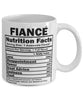 Funny Fiance Nutritional Facts Coffee Mug 11oz White