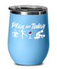 Funny Figure Skater Wine Glass Adult Humor Plan For Today Figure Skating 12oz Stainless Steel Black